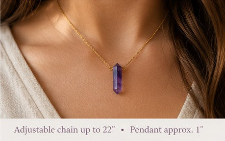 Amethyst Double-Terminated Pendant Necklace